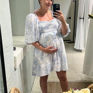 Blue Floral Babydoll Dress